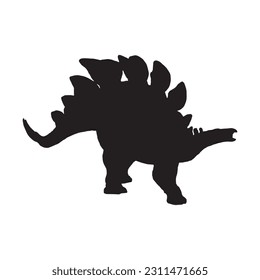 Vector silhouette of a stegosaurus dinosaurus svg