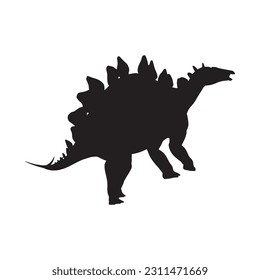 Vector silhouette of a stegosaurus dinosaurus