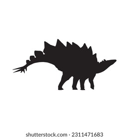 Vector silhouette of a stegosaurus dinosaurus svg