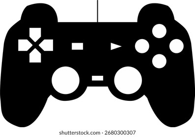 Silueta de Vector stick ps sobre fondo blanco.