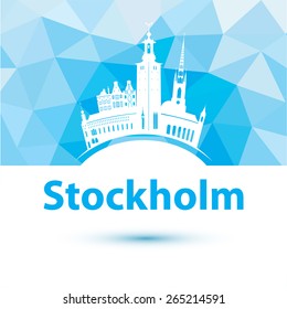 Vector silhouette of Stockholm, Sweden. City skyline.