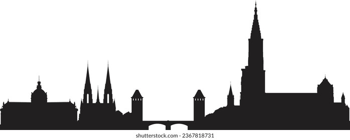 Vector silhouette of Strasburg prepared and cleaned