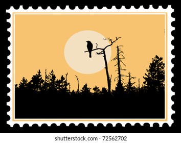 ingesta vectorial de silueta en sellos postales
