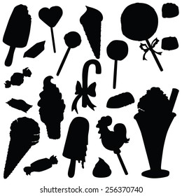 Vector silhouette sweets