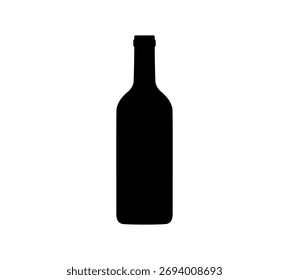Vector silhouette tall beverage bottle.