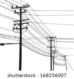 Vector Silhouette of telephone poles and utility poles.