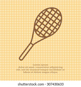 Vector silhouette of a tennis racket