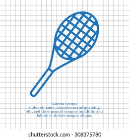 Vector silhouette of a tennis racket
