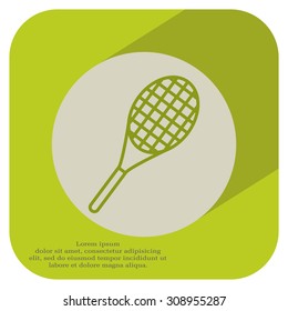 Vector silhouette of a tennis racket