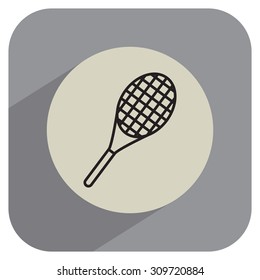 Vector silhouette of a tennis racket