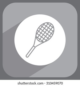 Vector silhouette of a tennis racket
