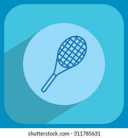 Vector silhouette of a tennis racket
