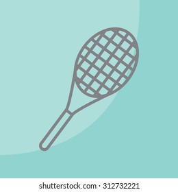 Vector silhouette of a tennis racket
