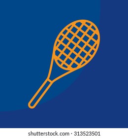 Vector silhouette of a tennis racket