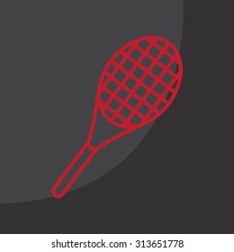 Vector silhouette of a tennis racket