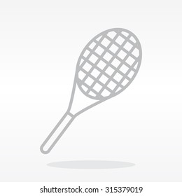 Vector silhouette of a tennis racket