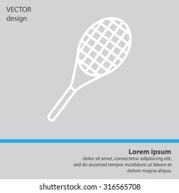 Vector silhouette of a tennis racket