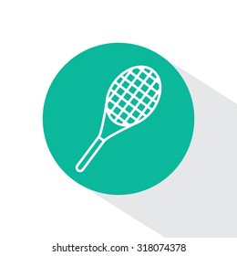 Vector silhouette of a tennis racket