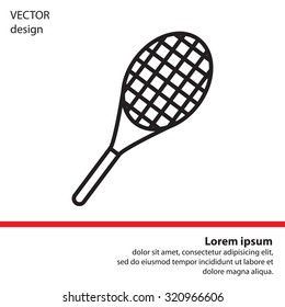 Vector silhouette of a tennis racket