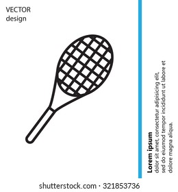 Vector silhouette of a tennis racket