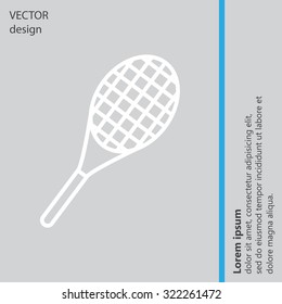 Vector silhouette of a tennis racket