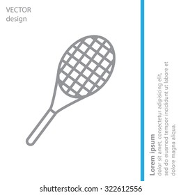 Vector silhouette of a tennis racket