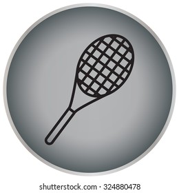 Vector silhouette of a tennis racket