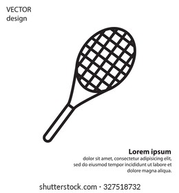 Vector silhouette of a tennis racket