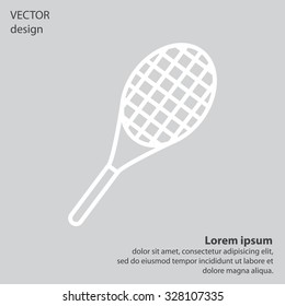 Vector silhouette of a tennis racket