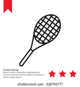 Vector silhouette of a tennis racket