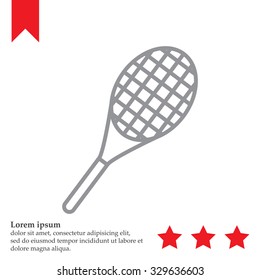 Vector silhouette of a tennis racket
