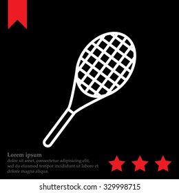 Vector silhouette of a tennis racket