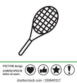 Vector silhouette of a tennis racket