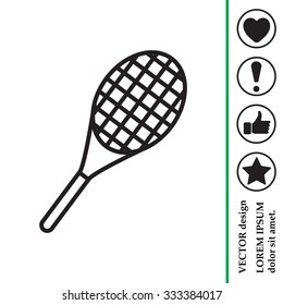 Vector silhouette of a tennis racket