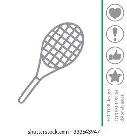 Vector silhouette of a tennis racket