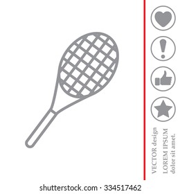 Vector silhouette of a tennis racket