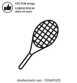 Vector silhouette of a tennis racket