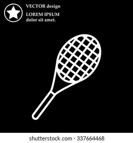 Vector silhouette of a tennis racket