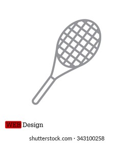 Vector silhouette of a tennis racket