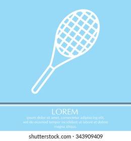Vector silhouette of a tennis racket