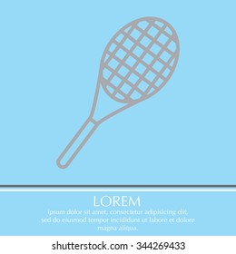 Vector silhouette of a tennis racket