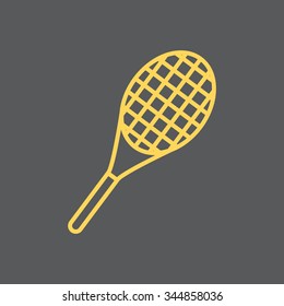 Vector silhouette of a tennis racket