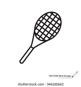 Vector silhouette of a tennis racket