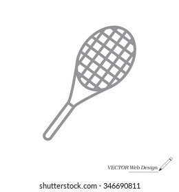Vector silhouette of a tennis racket