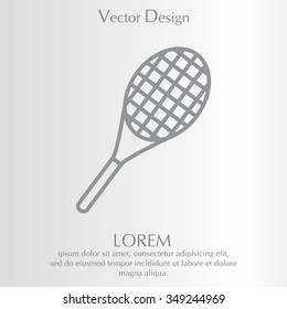 Vector silhouette of a tennis racket