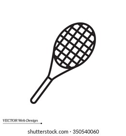 Vector silhouette of a tennis racket
