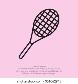 Vector silhouette of a tennis racket