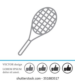 Vector silhouette of a tennis racket