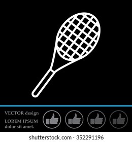 Vector silhouette of a tennis racket