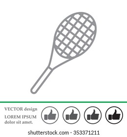 Vector silhouette of a tennis racket
